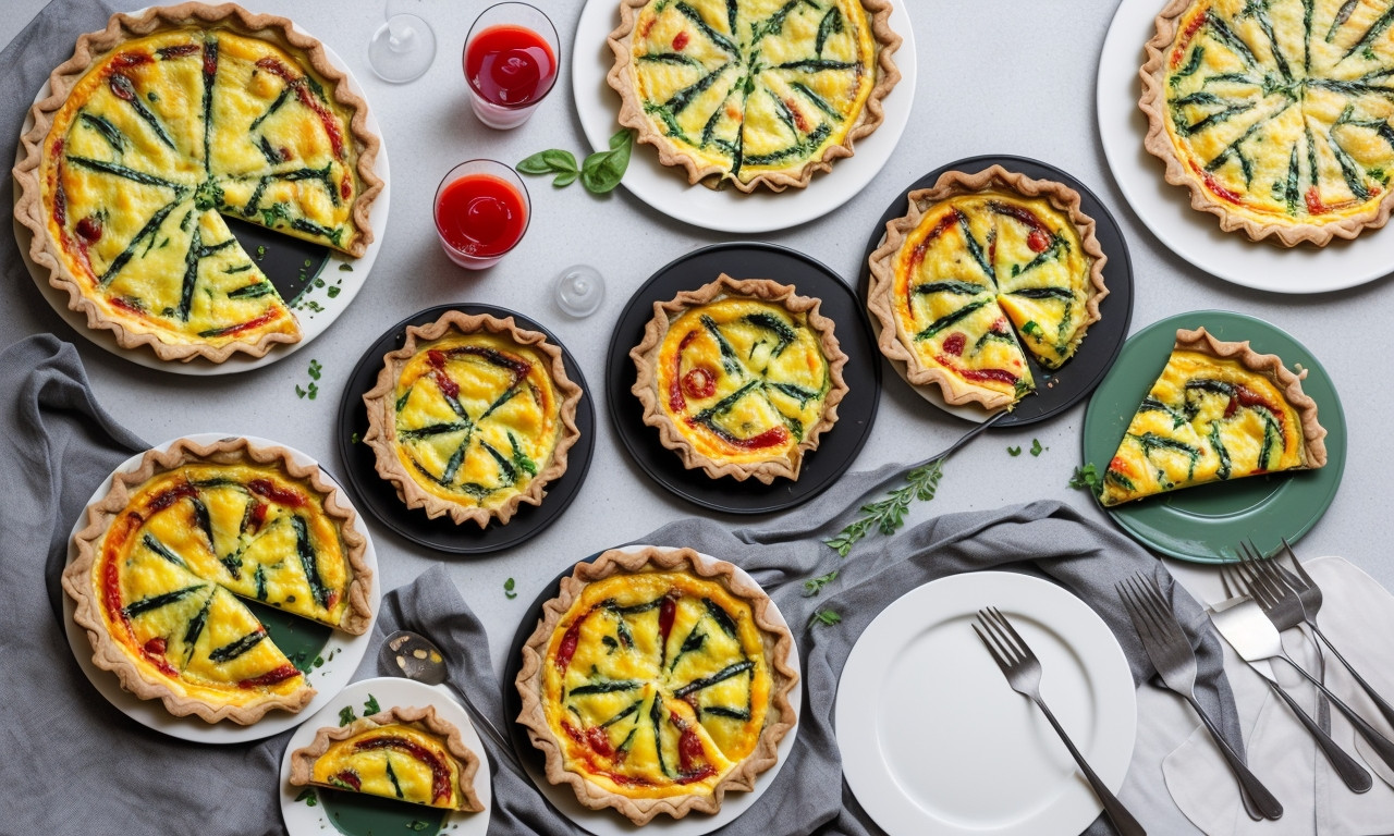 Vegetable Florentine quiche on a plate for brunch.