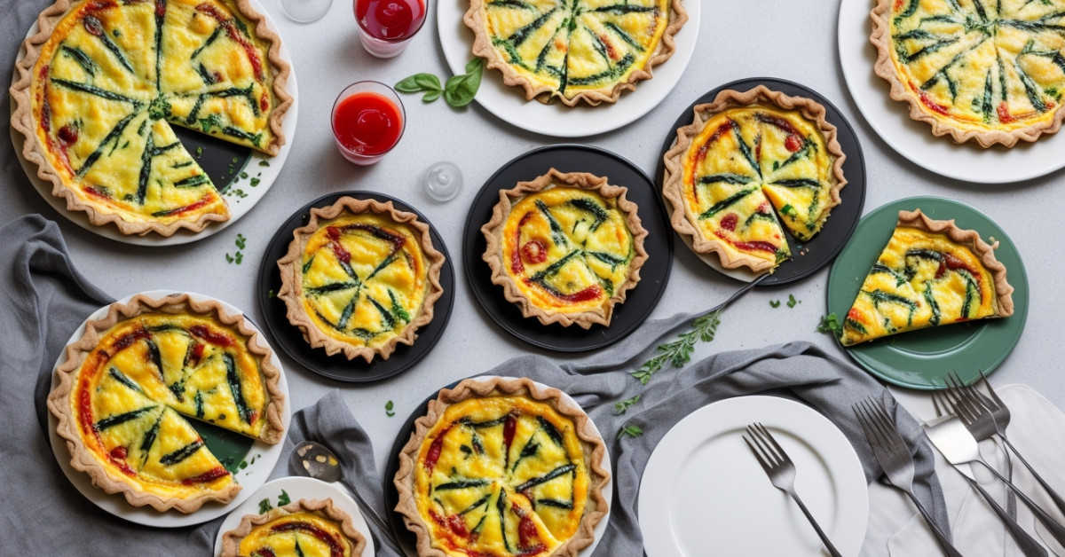 Vegetable Florentine quiche on a plate for brunch.
