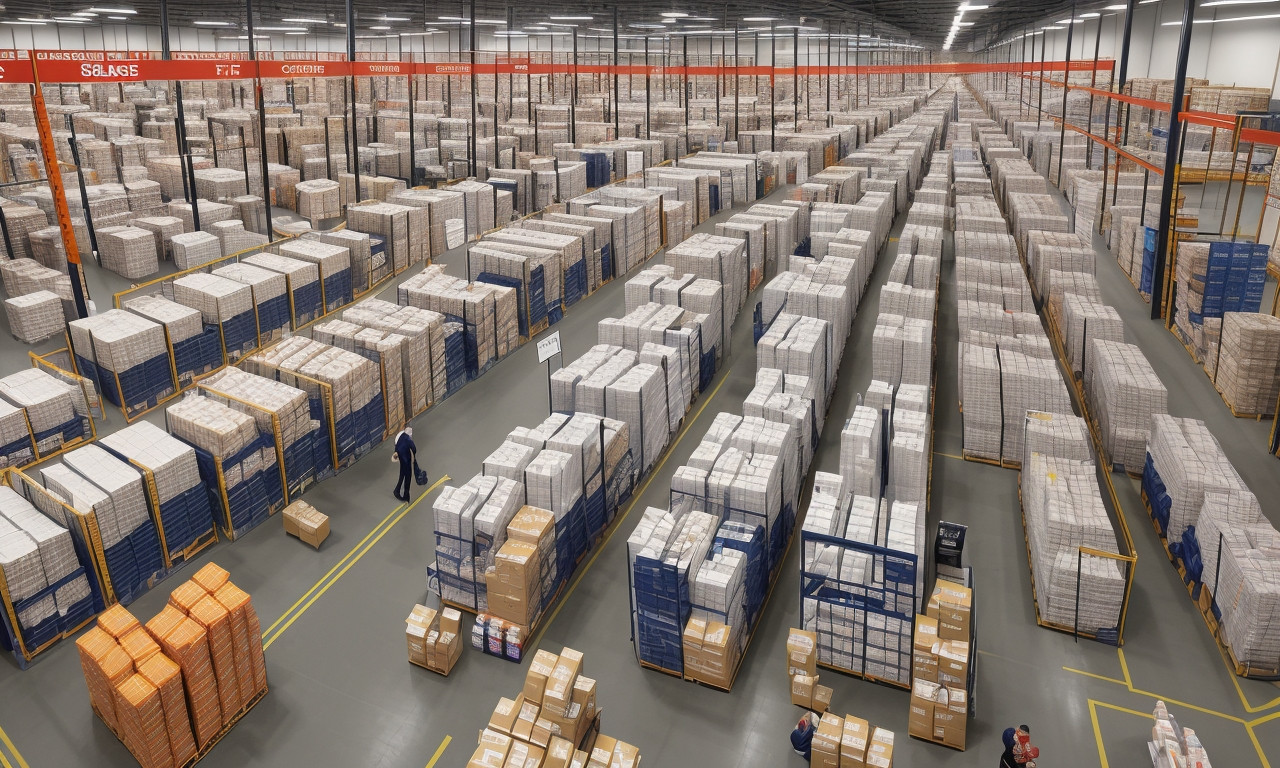 Warehouse finance concept illustration.