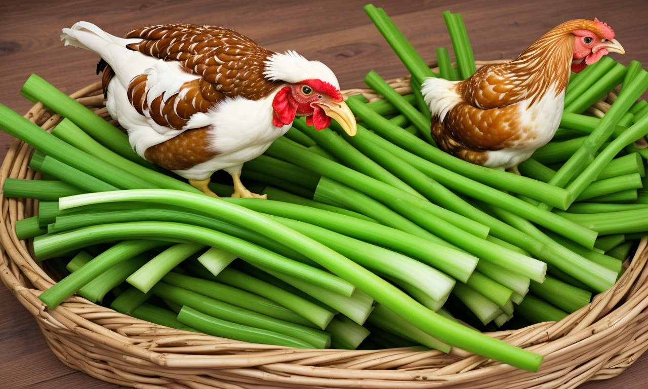 Chickens eating celery guide for backyard poultry nutrition.