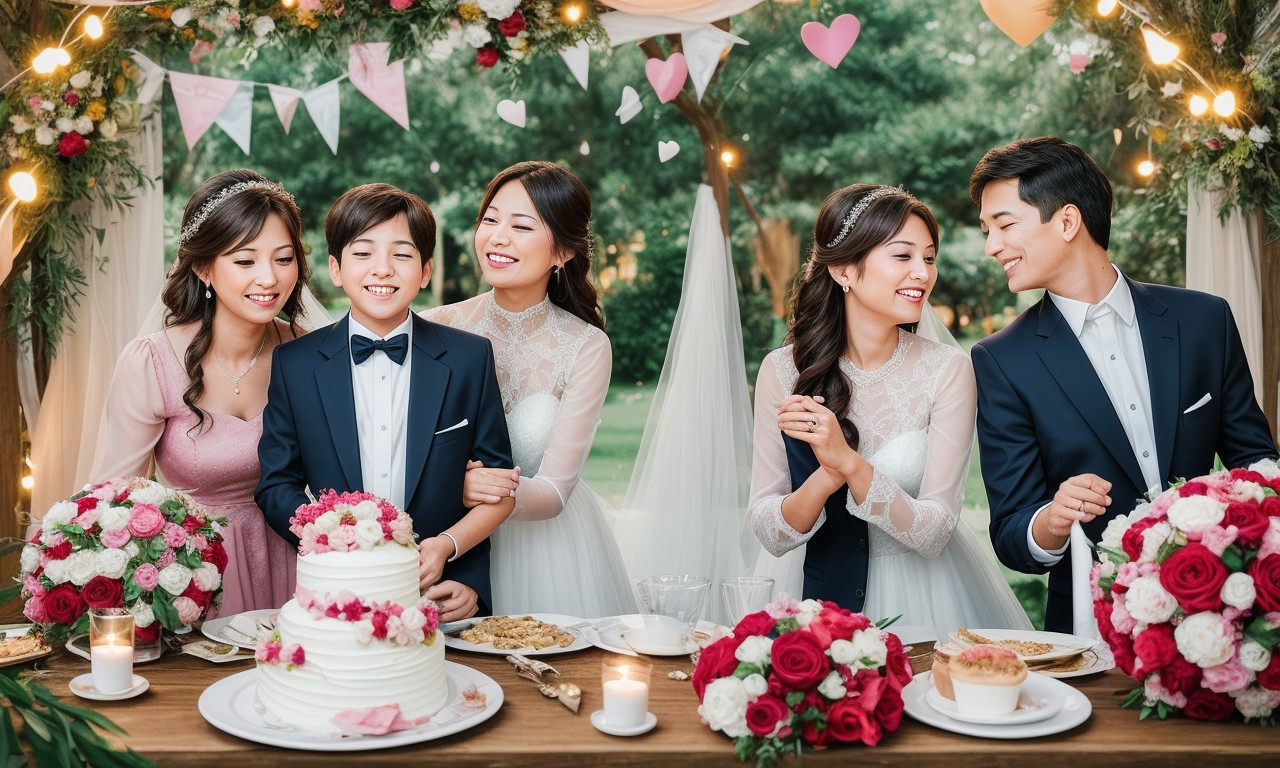 Happy Anniversary Son & Daughter-in-Law with heart-shaped balloons