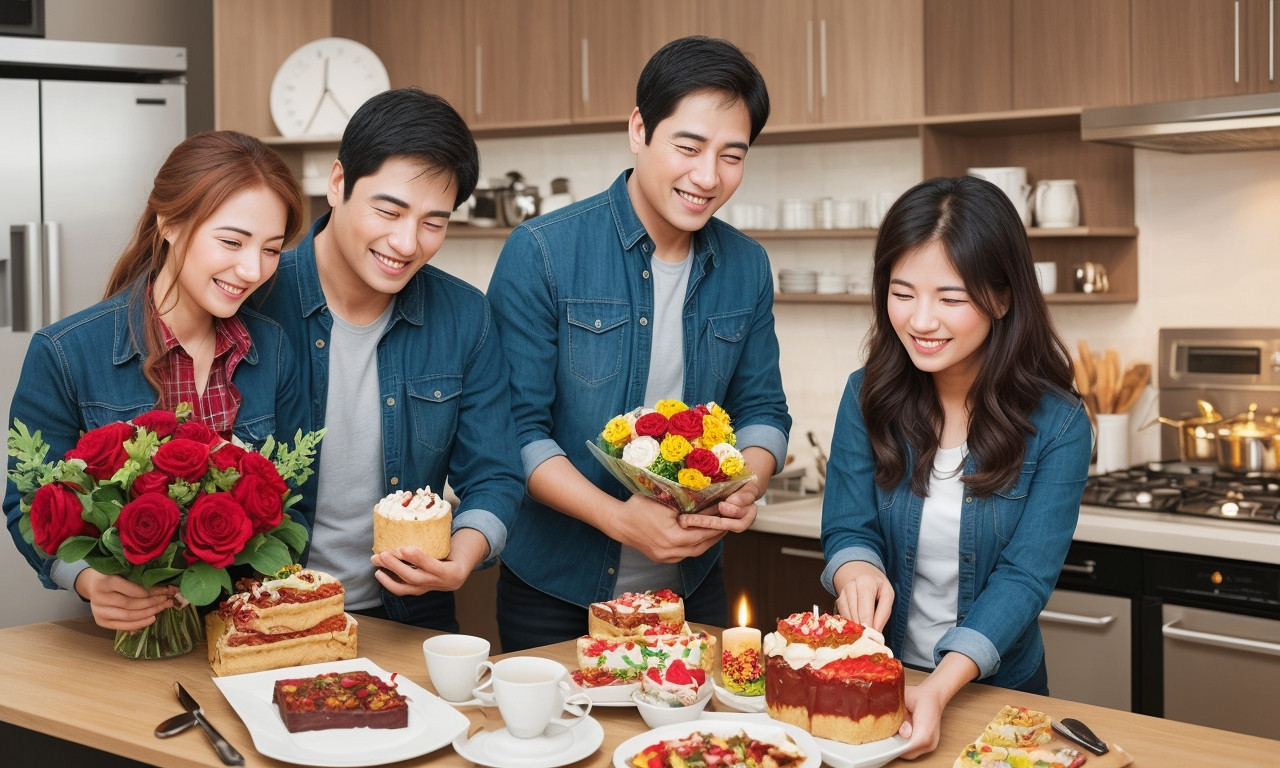 Happy couple 3rd anniversary gift ideas celebration.