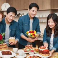 Happy couple 3rd anniversary gift ideas celebration. Happy couple 3rd anniversary gift ideas celebration.