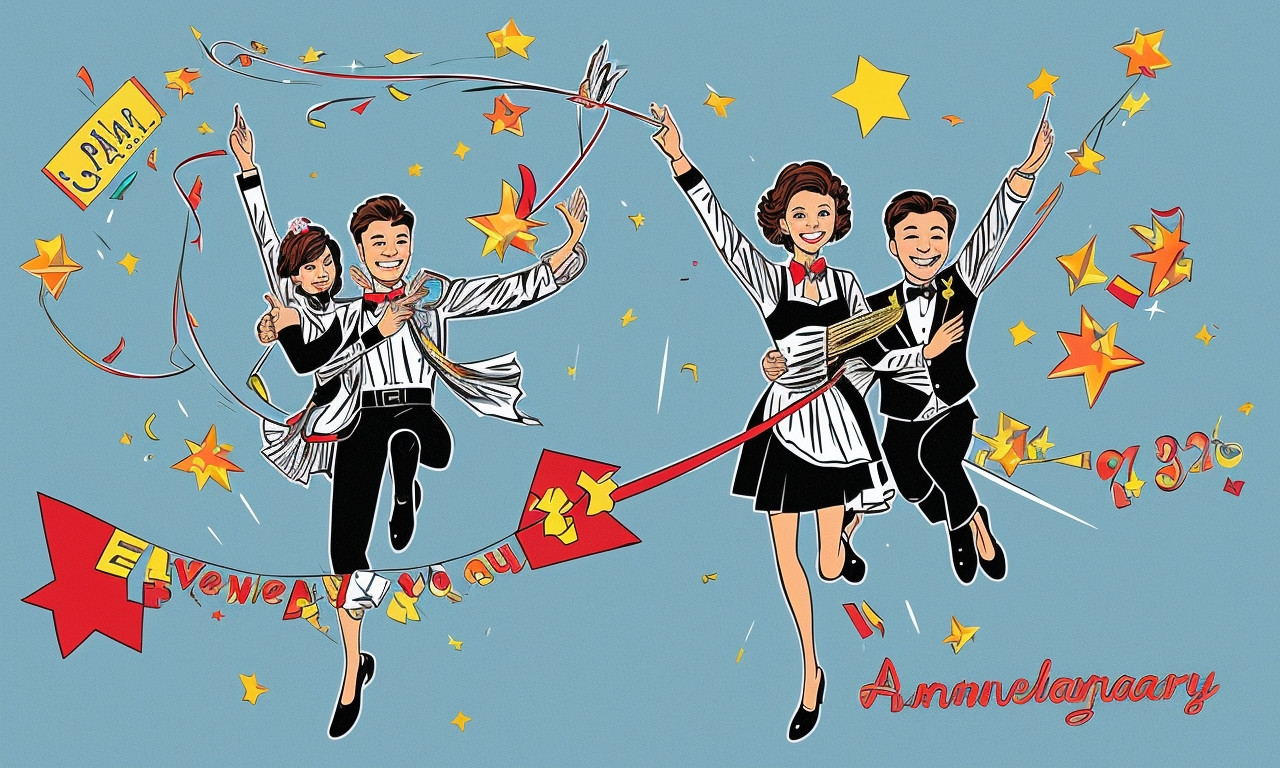 Couple anniversary clip art, heart balloons and festive decoration.