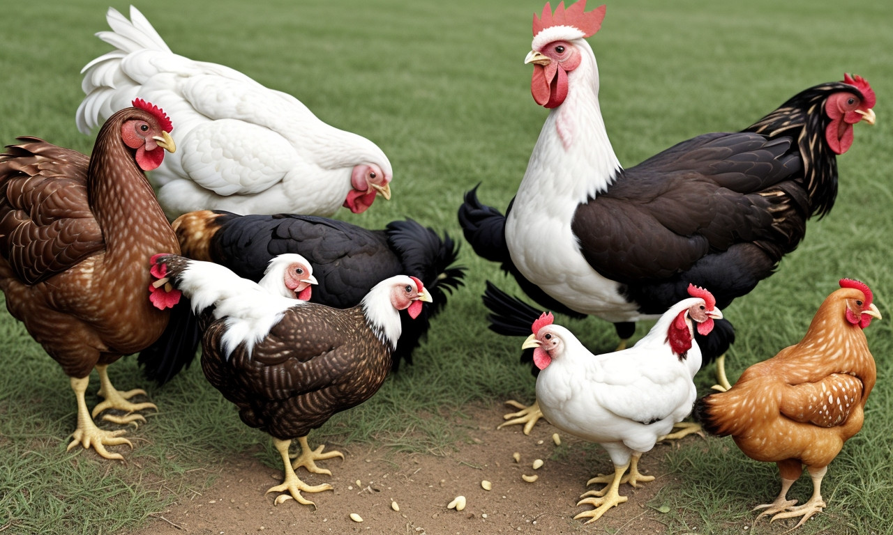 Chickens pecking at raisins to discuss their suitability as snacks.