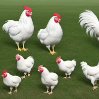 Polish chickens with distinctive plumage in detailed close-up Polish chickens with distinctive plumage in detailed close-up