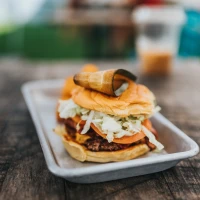 Savory Hamburger and Potato Soup in Bowl Savory Hamburger and Potato Soup in Bowl