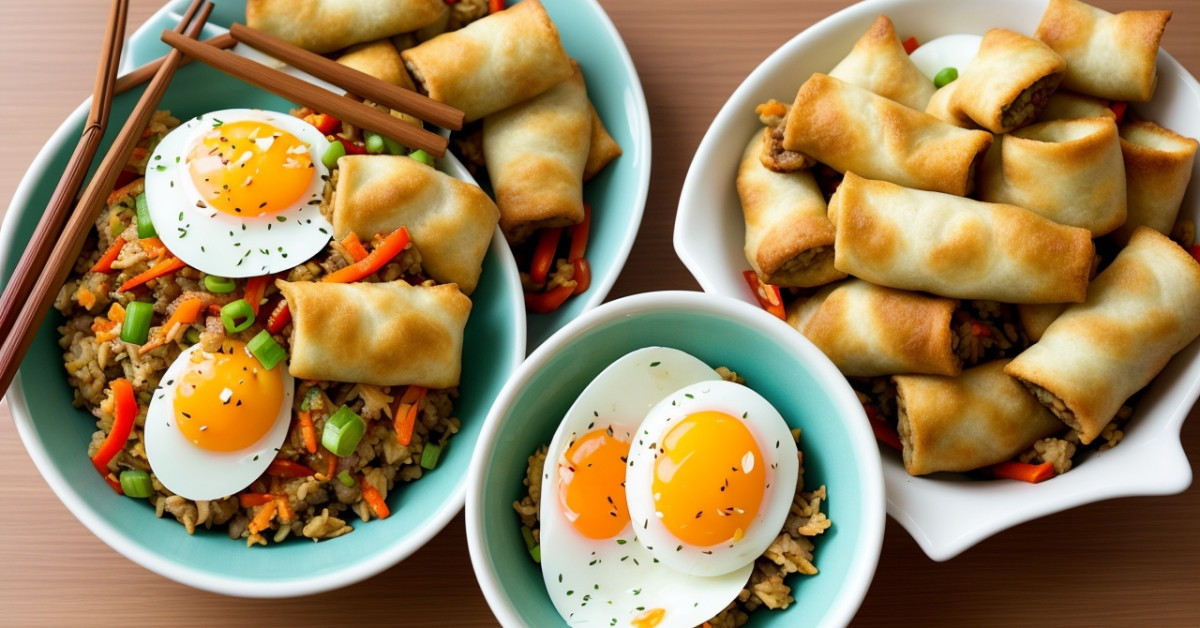 Egg roll deconstructed bowl for healthy weight loss meals.