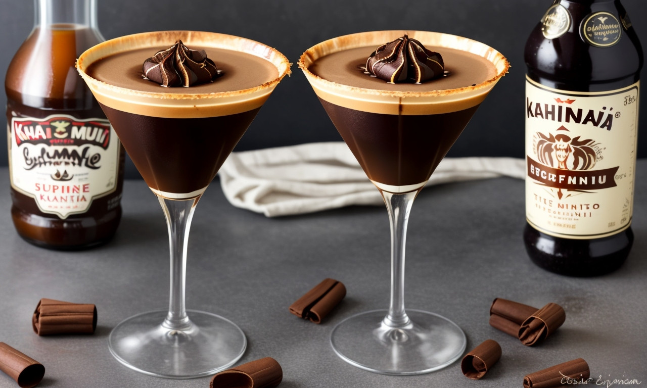 Veggie-infused Kahlua espresso martini in elegant glass.