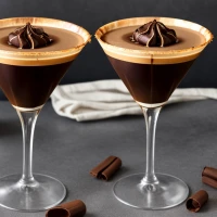 Veggie-infused Kahlua espresso martini in elegant glass. Veggie-infused Kahlua espresso martini in elegant glass.