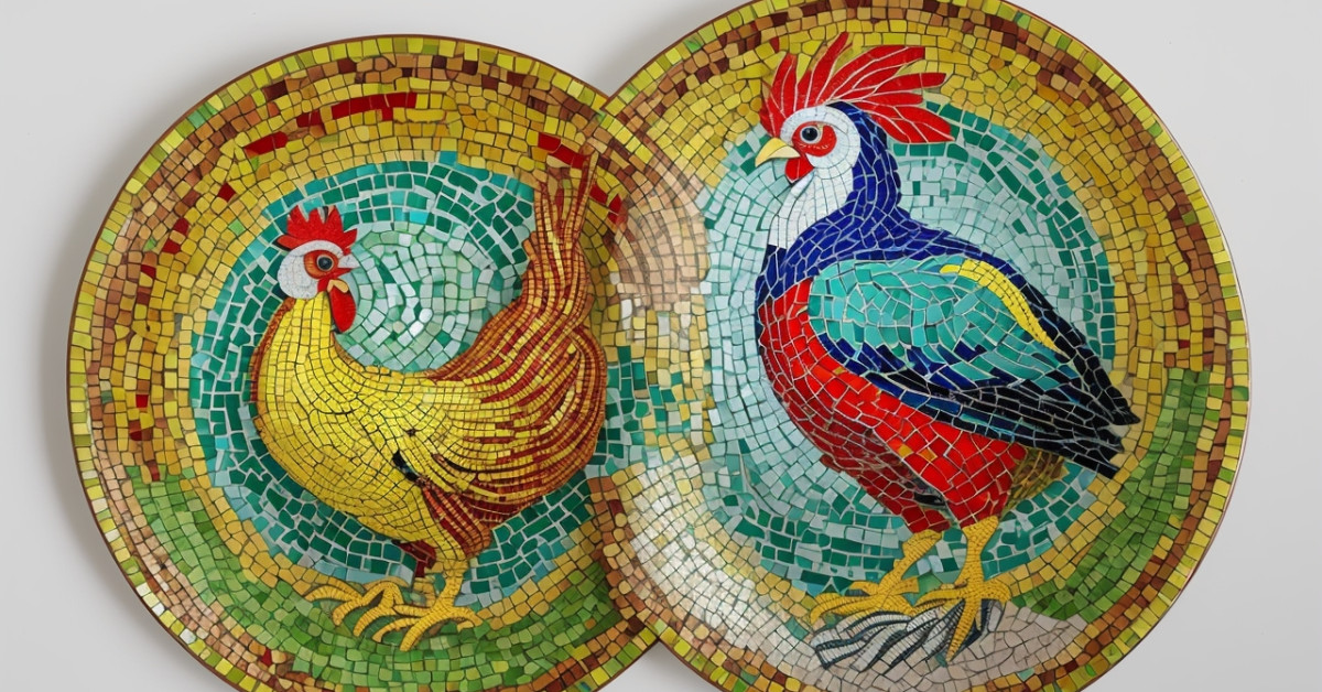 Mosaic Chicken Dish Presentation