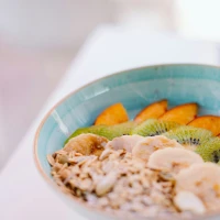 Colorful fruit bowl assortment for healthy breakfast ideas Colorful fruit bowl assortment for healthy breakfast ideas
