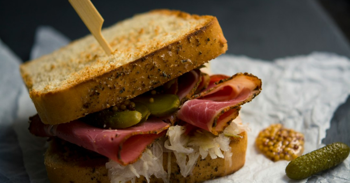Hawaiian Ham Sliders with Vegetables on Serving Board