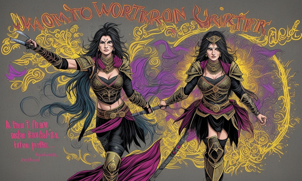 Warrior woman with quotes overlay for inspiration and empowerment.