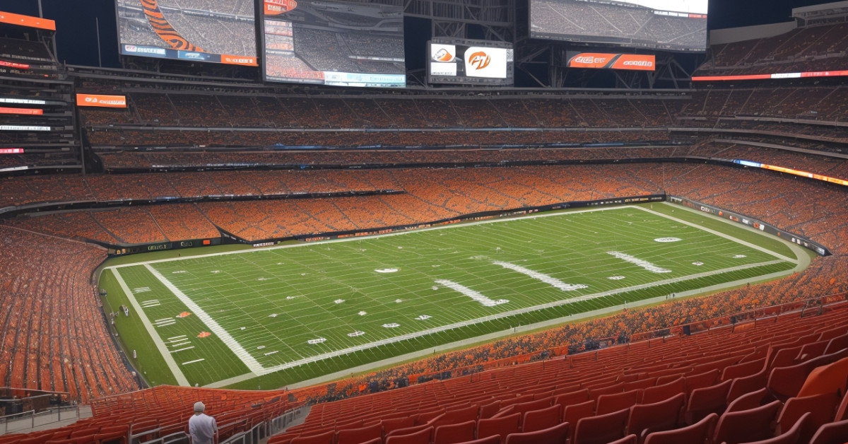 Bengals stadium seating chart with game day crowd cheering.