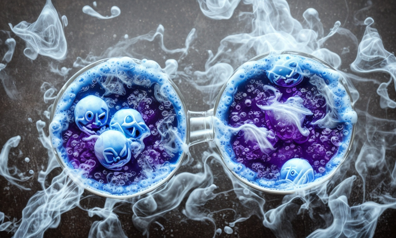 Gourmet Ghost Bubblicious coffee in cup with steam rising.