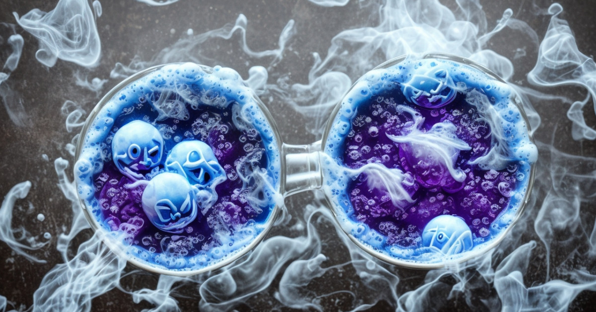 Gourmet Ghost Bubblicious coffee in cup with steam rising.