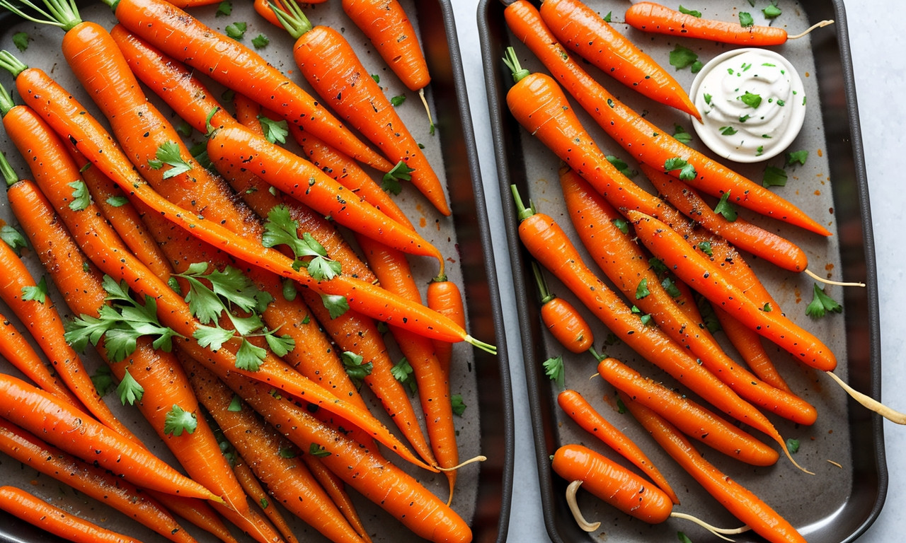 Spicy harissa glazed carrots on plate