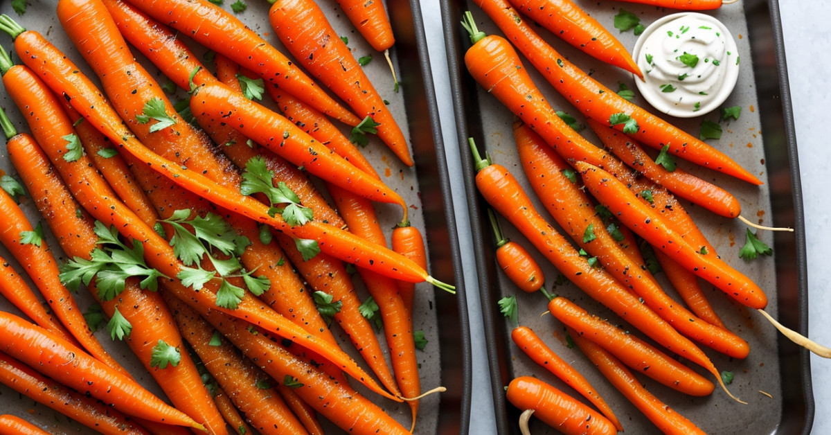 Spicy harissa glazed carrots on plate