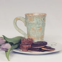 Single-serve edible cookie dough in a bowl Single-serve edible cookie dough in a bowl
