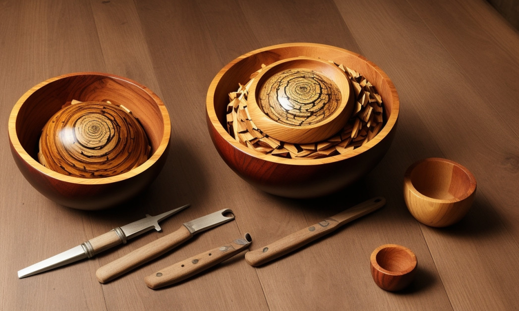 Handcrafted wooden bowl for culinary presentation.