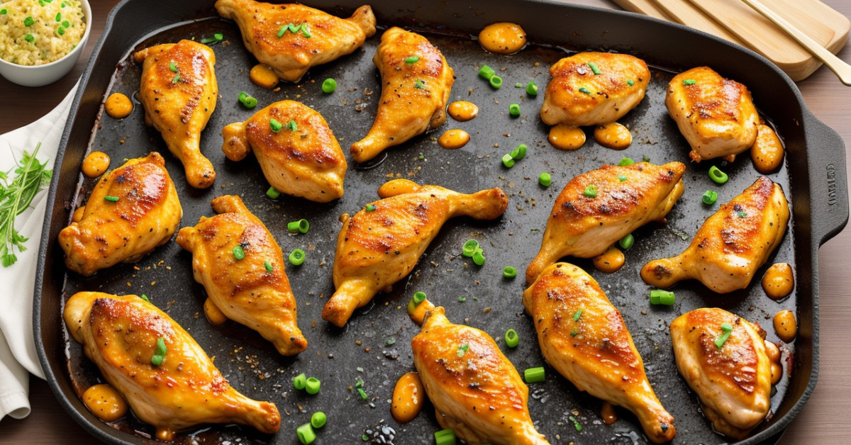 Midnight Majesty Chicken dish garnished with herbs on plate.