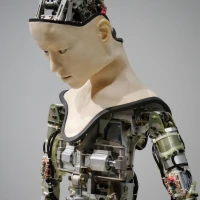 Golden-browned scallops with vegetables on plate Golden-browned scallops with vegetables on plate