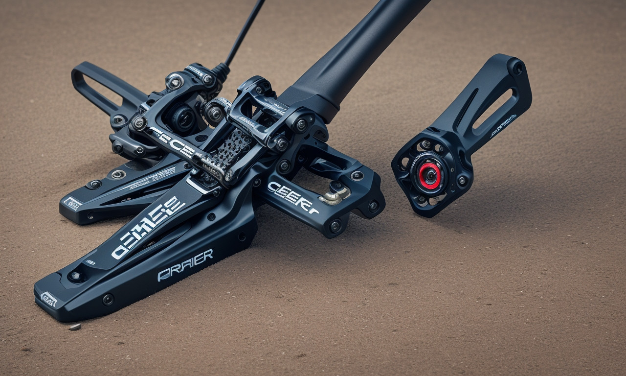 Race Face Chester bike pedals for grip and durability.