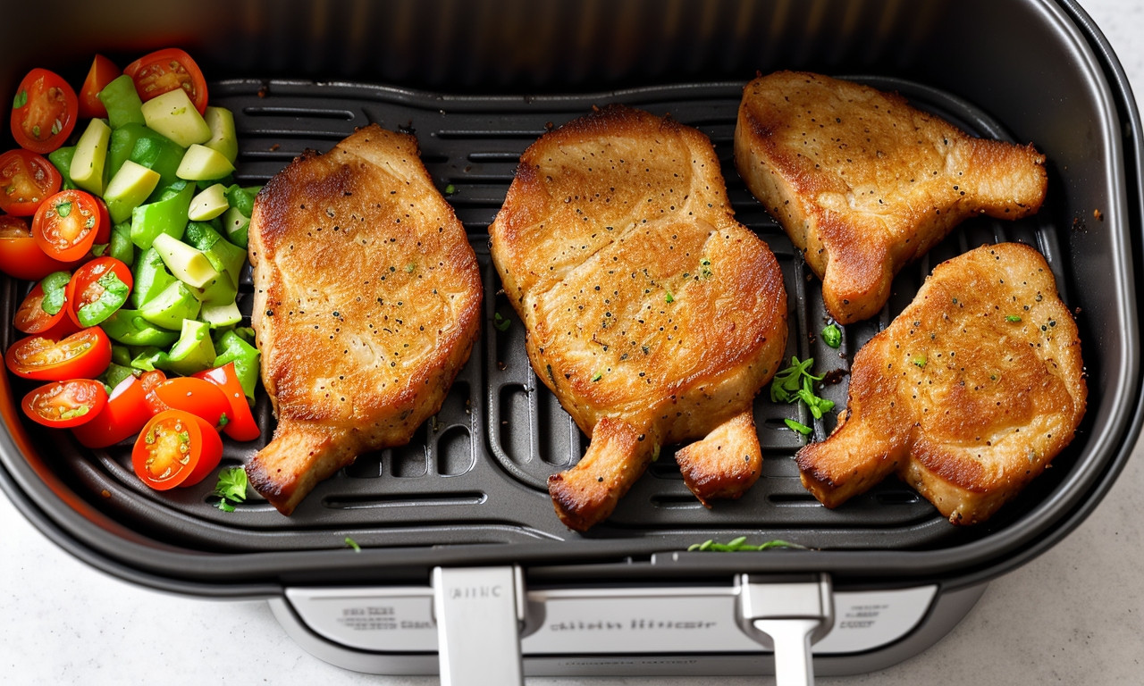 Crispy Air-Fried Pork Chops with Vegetables