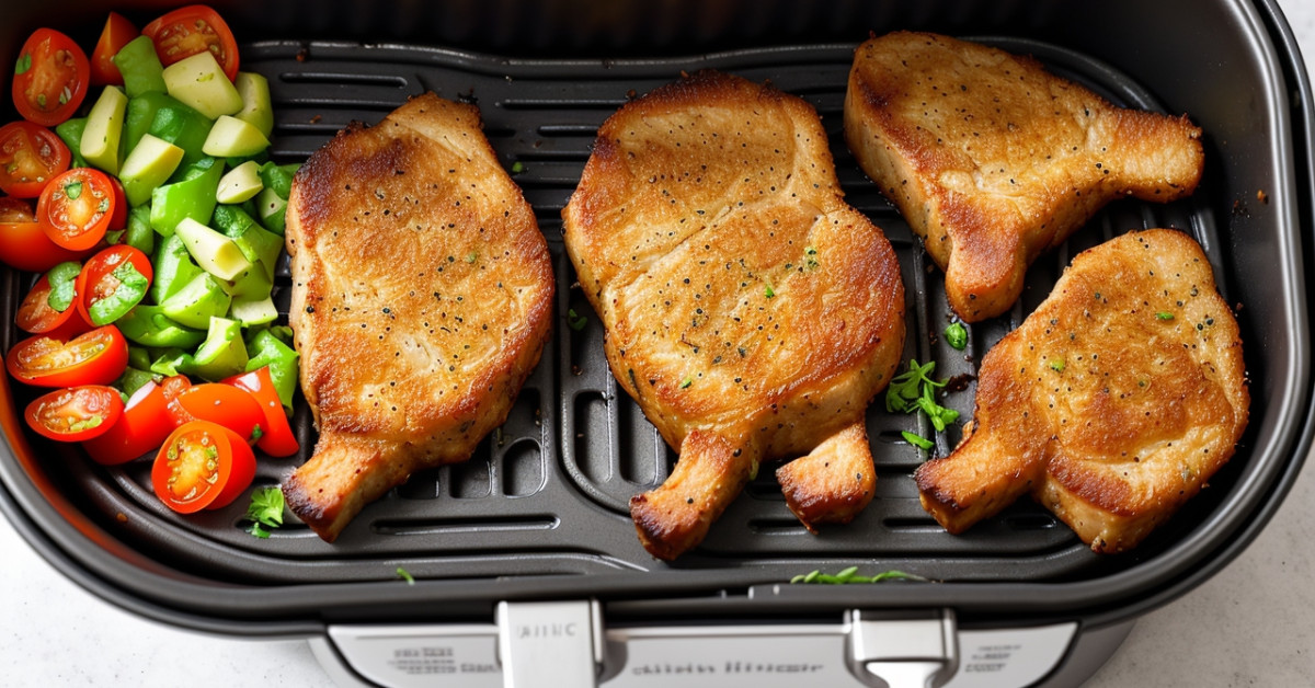 Crispy Air-Fried Pork Chops with Vegetables
