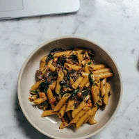 Vegetarian chickpea miso meatballs on a plate. Vegetarian chickpea miso meatballs on a plate.