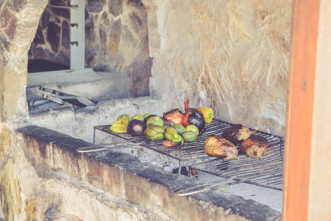 Grilled pork loin and vegetables on barbecue for perfect dinner.