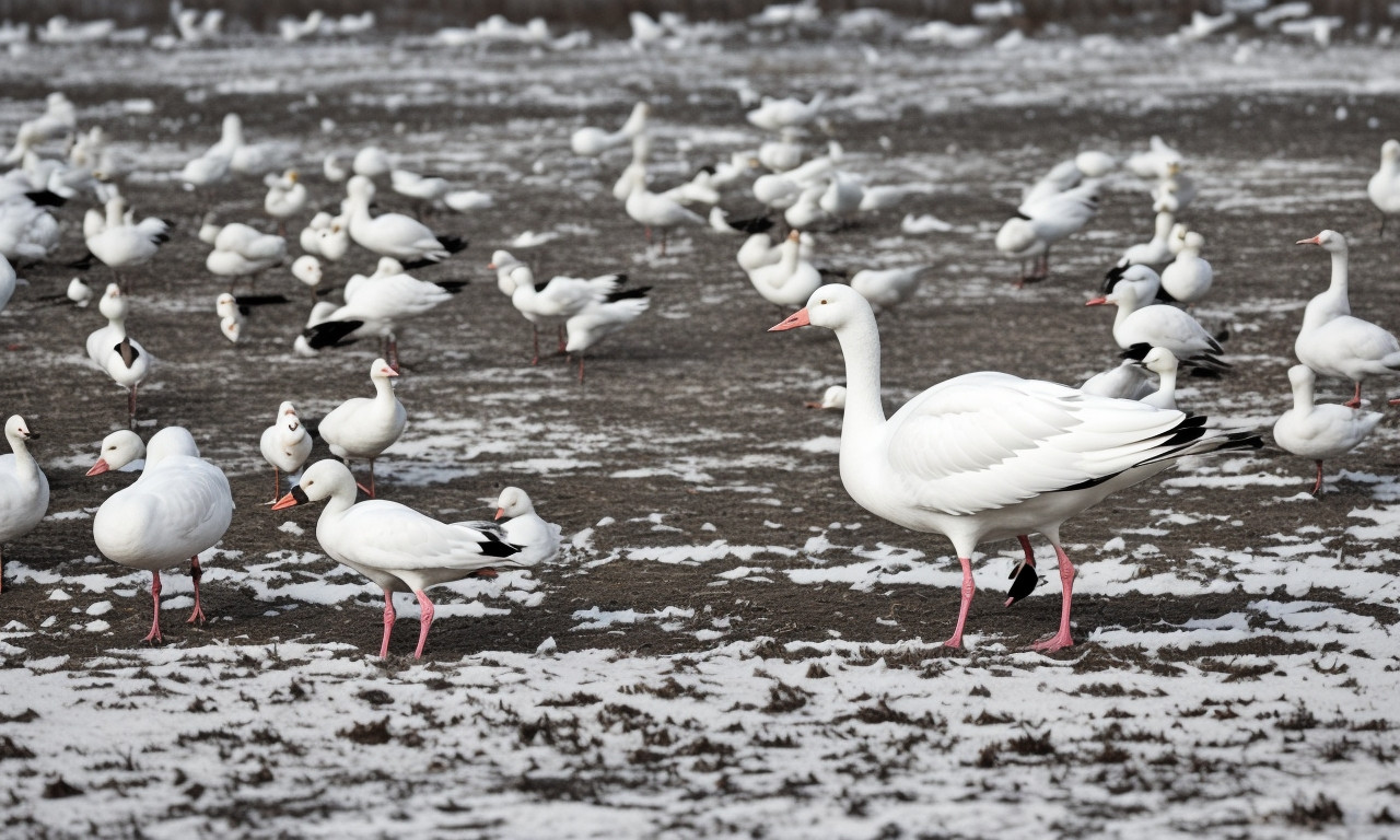 Snow Goose 20 Black and White Birds You Might See in Your Backyard