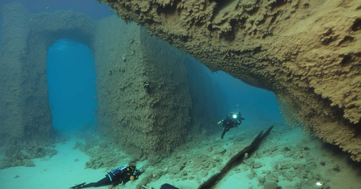 Sunken ship explored by divers in Paria catastrophe.