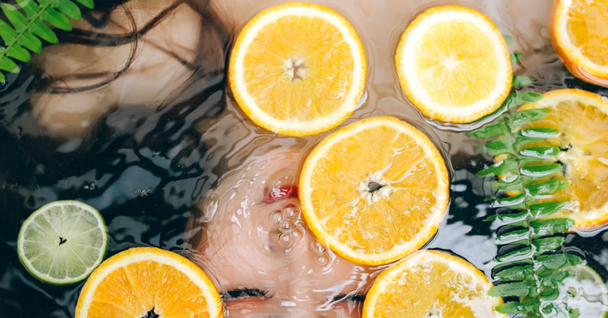 Natural beauty products arranged aesthetically on table.