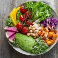 Colorful Ultimate Taco Salad Bowl with Fresh Ingredients Colorful Ultimate Taco Salad Bowl with Fresh Ingredients