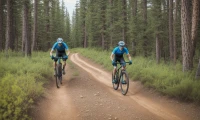 Gravel bikes on rugged canyon trail for extreme cycling.