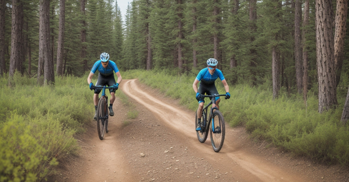 Gravel bikes on rugged canyon trail for extreme cycling.