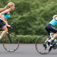 Cyclist showcasing toned legs and glutes for fitness inspiration. Cyclist showcasing toned legs and glutes for fitness inspiration.