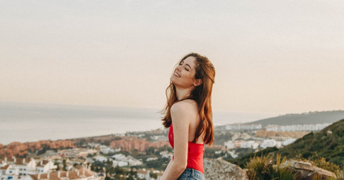 Model demonstrates 10 beauty secrets for radiant skin.