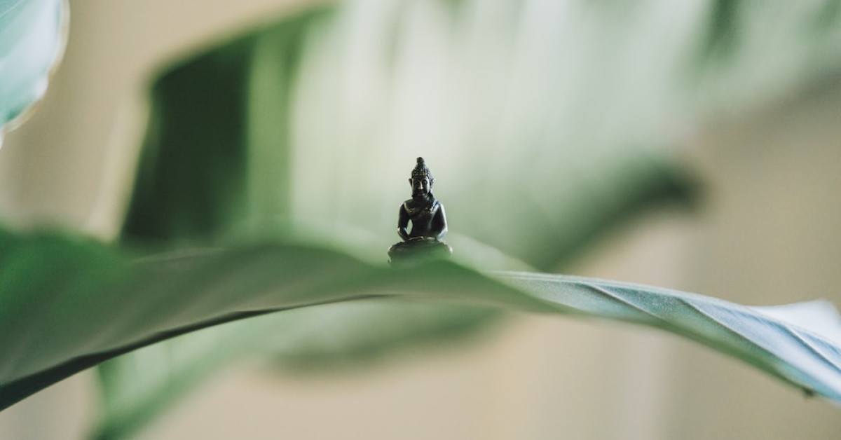Freediver meditates underwater promoting serene guide to tranquil freediving.