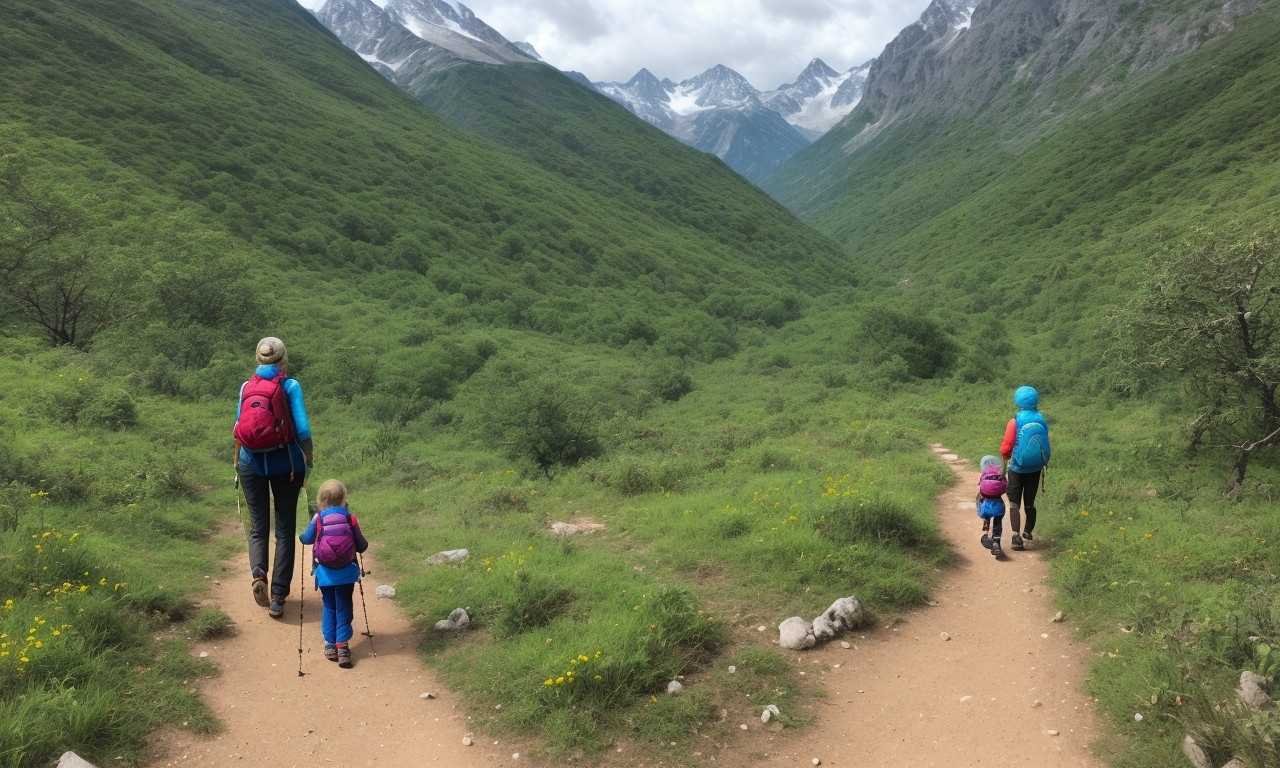 Adventurous mothers enjoying a scenic nature hike together.