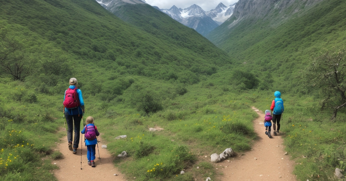 Adventurous mothers enjoying a scenic nature hike together.