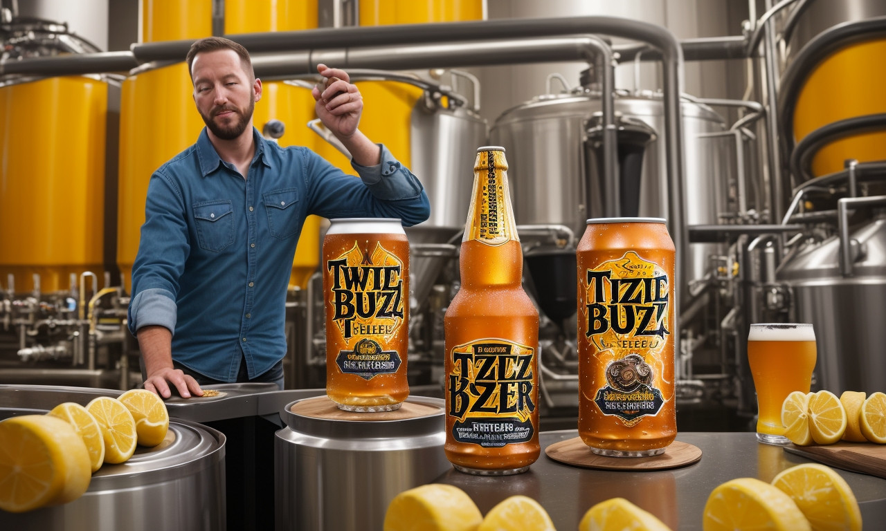 Twisted Tea cans exhibit, highlighting alcoholic content