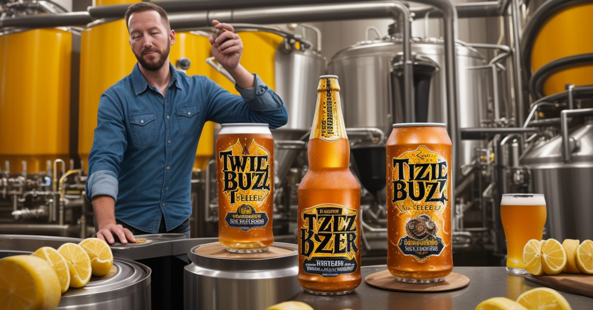 Twisted Tea cans exhibit, highlighting alcoholic content