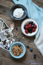 "Healthy Acai Bowl With Fresh Fruits On Wooden Table."