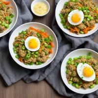 Keto egg roll in a bowl dish illustration. Keto egg roll in a bowl dish illustration.