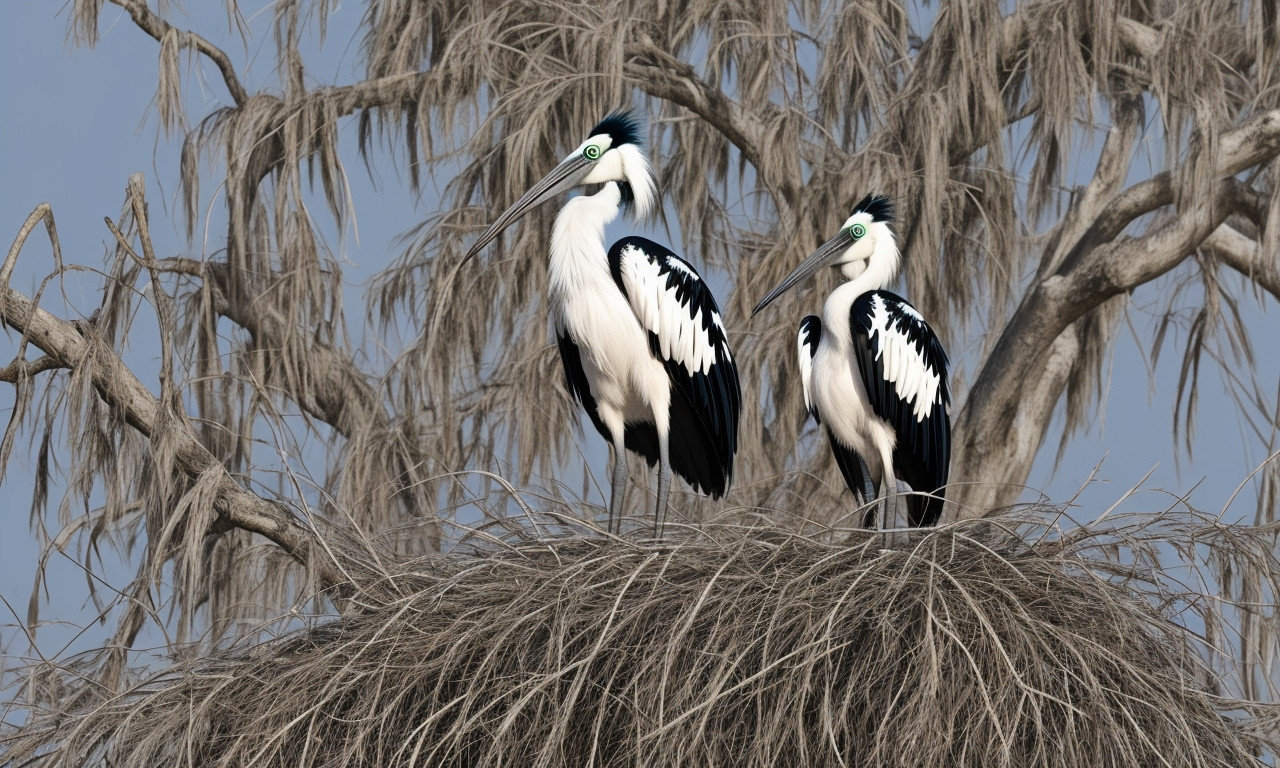 Wood Stork 20 Black and White Birds You Might See in Your Backyard